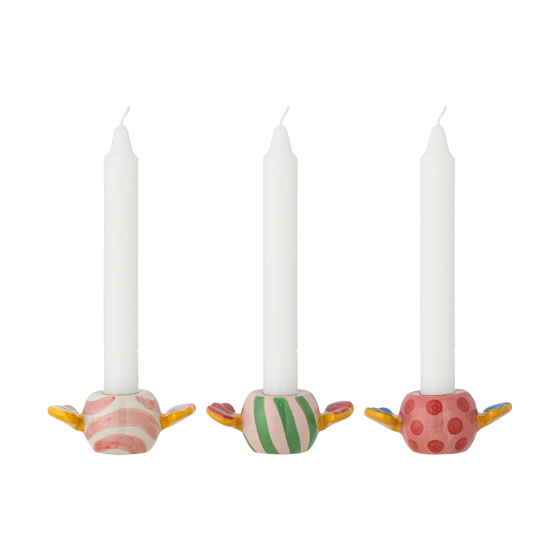 Caramella candle holders 3 pieces, Pink Bloomingville