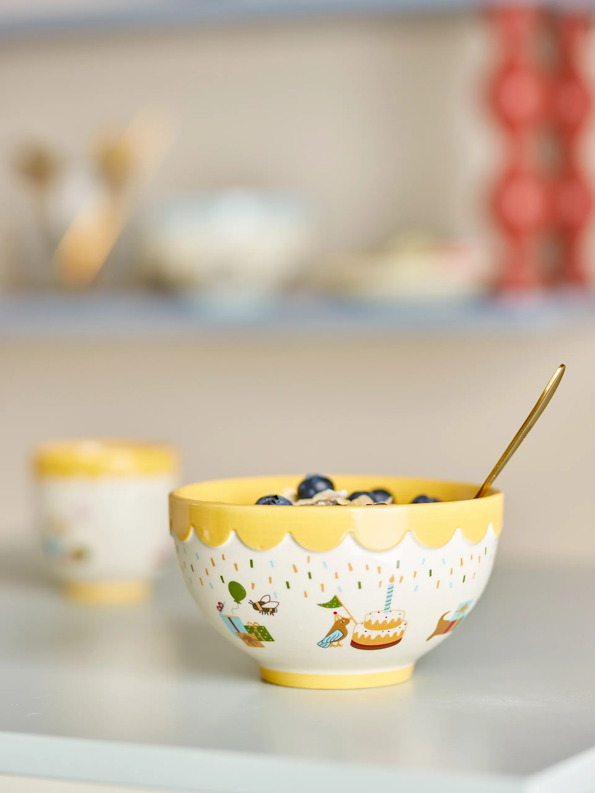 Celebrate bowl Ø13.5 cm, Yellow Bloomingville