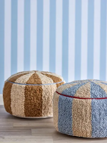 Charoline pouf Ø44 cm - Blue-white-red - Bloomingville