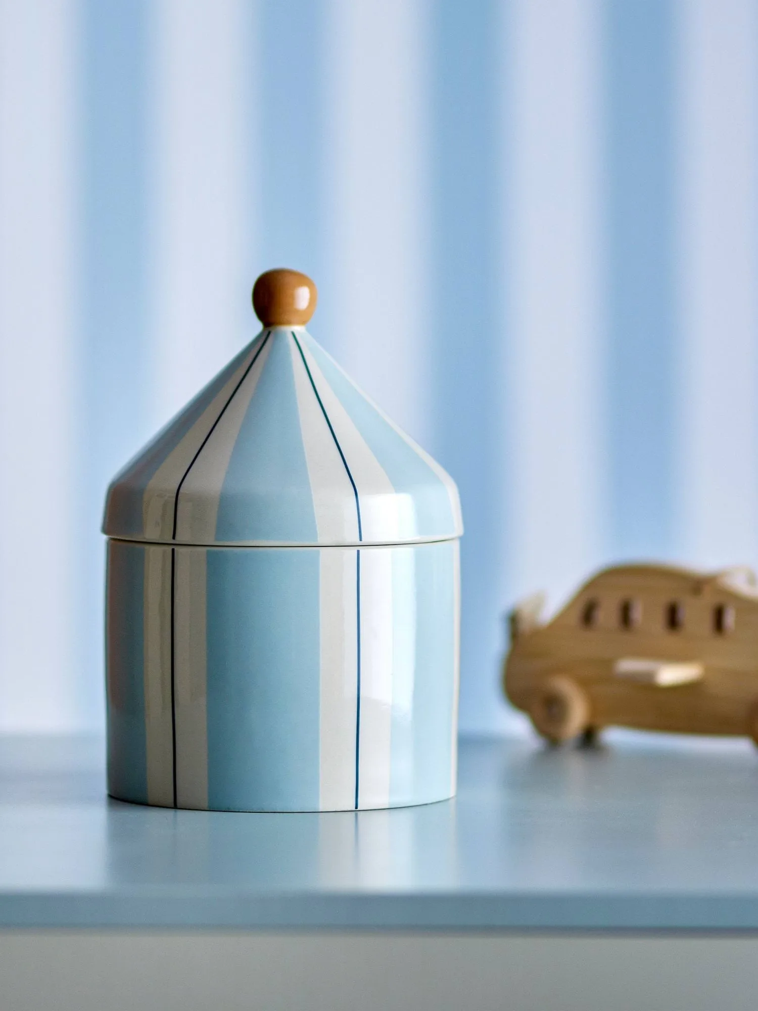 Cimmi jar with lid, Blue Bloomingville