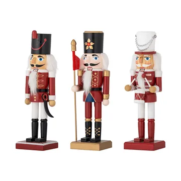 Darren nutcracker Christmas decoration - Red, 3 pieces, 25 cm - Bloomingville