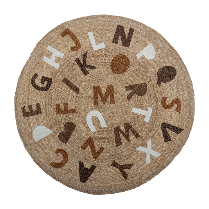 Dinne jute rug Ø130 cm, Alphabet Bloomingville