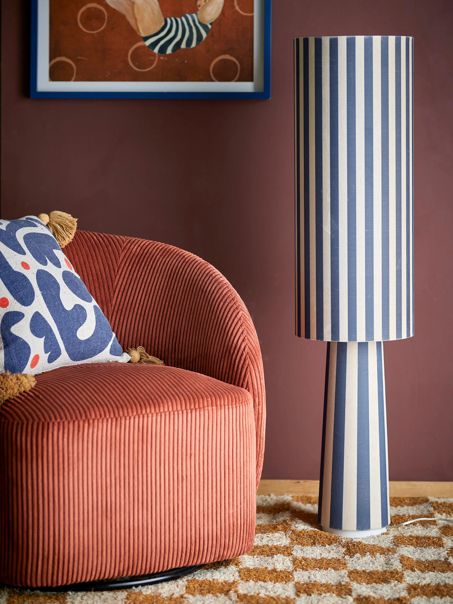 Emmie floor lamp, Blue Bloomingville
