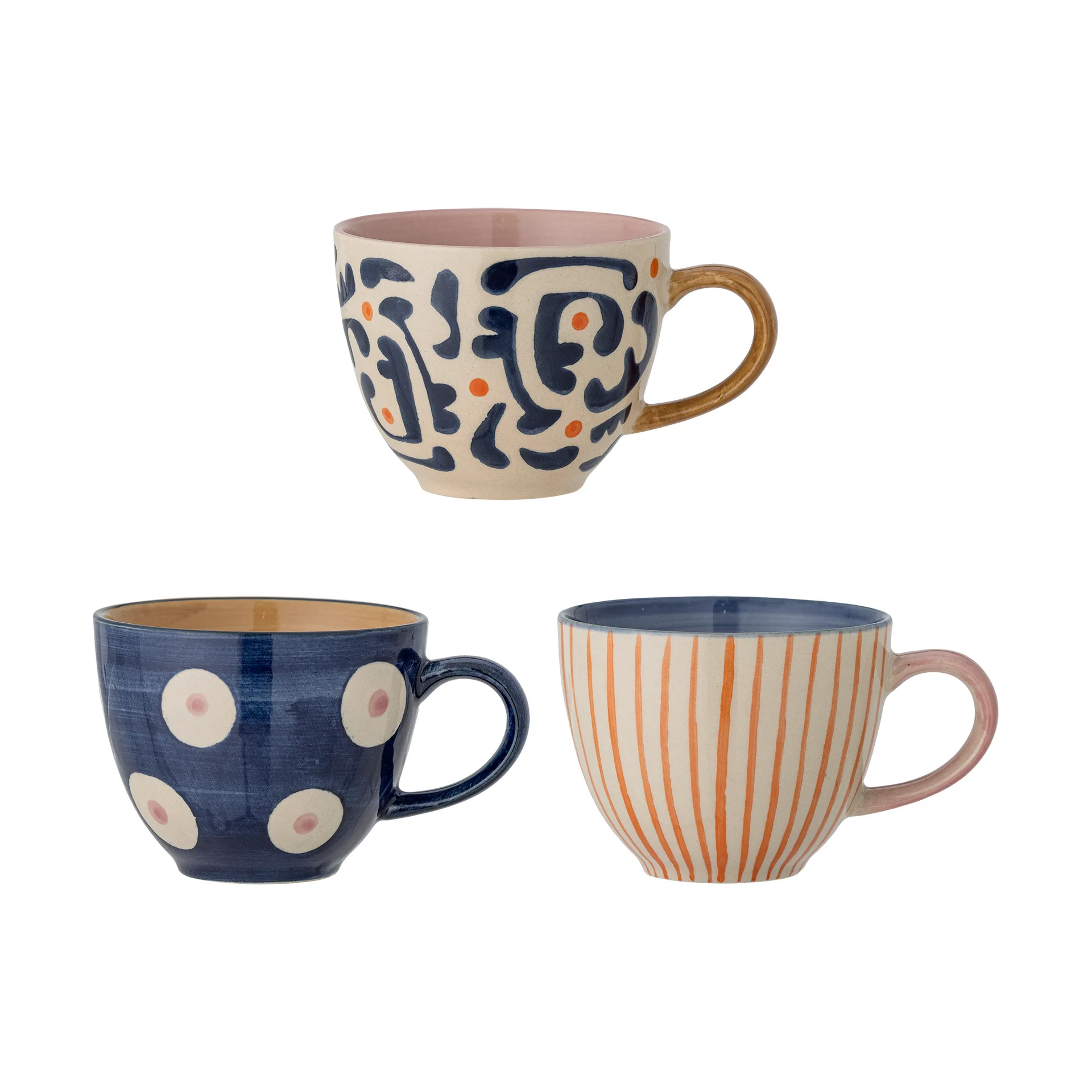 Eviaya cup 29 cl 3 pieces, Blue-multi Bloomingville