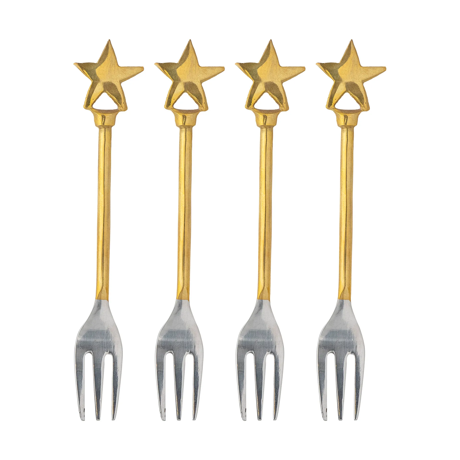 Georgette dessert fork 4-pack, Brass-stainless steel Bloomingville