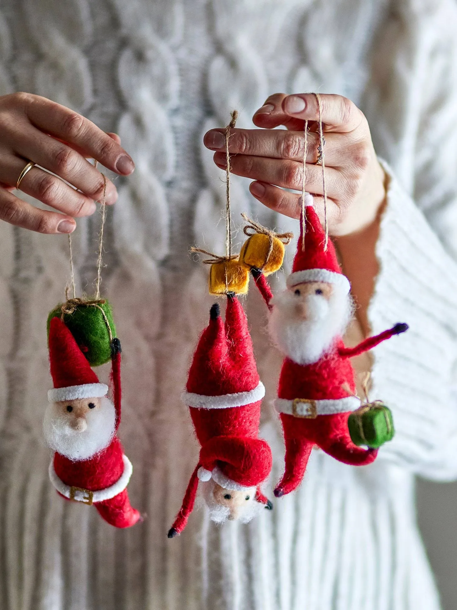 Giles Christmas hanging decoration, Red, 3 pieces, 17 cm Bloomingville