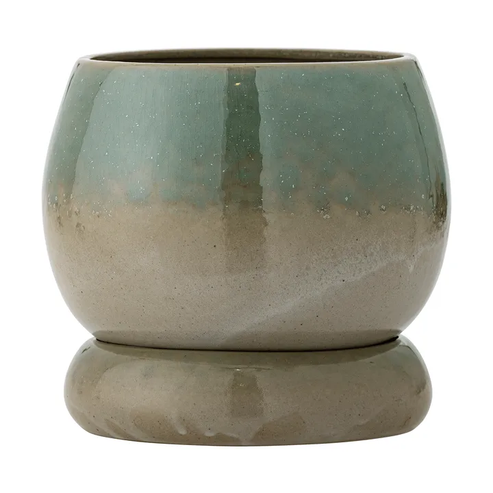 Imke pot with saucer - Green, 18.5x17.5 cm - Bloomingville