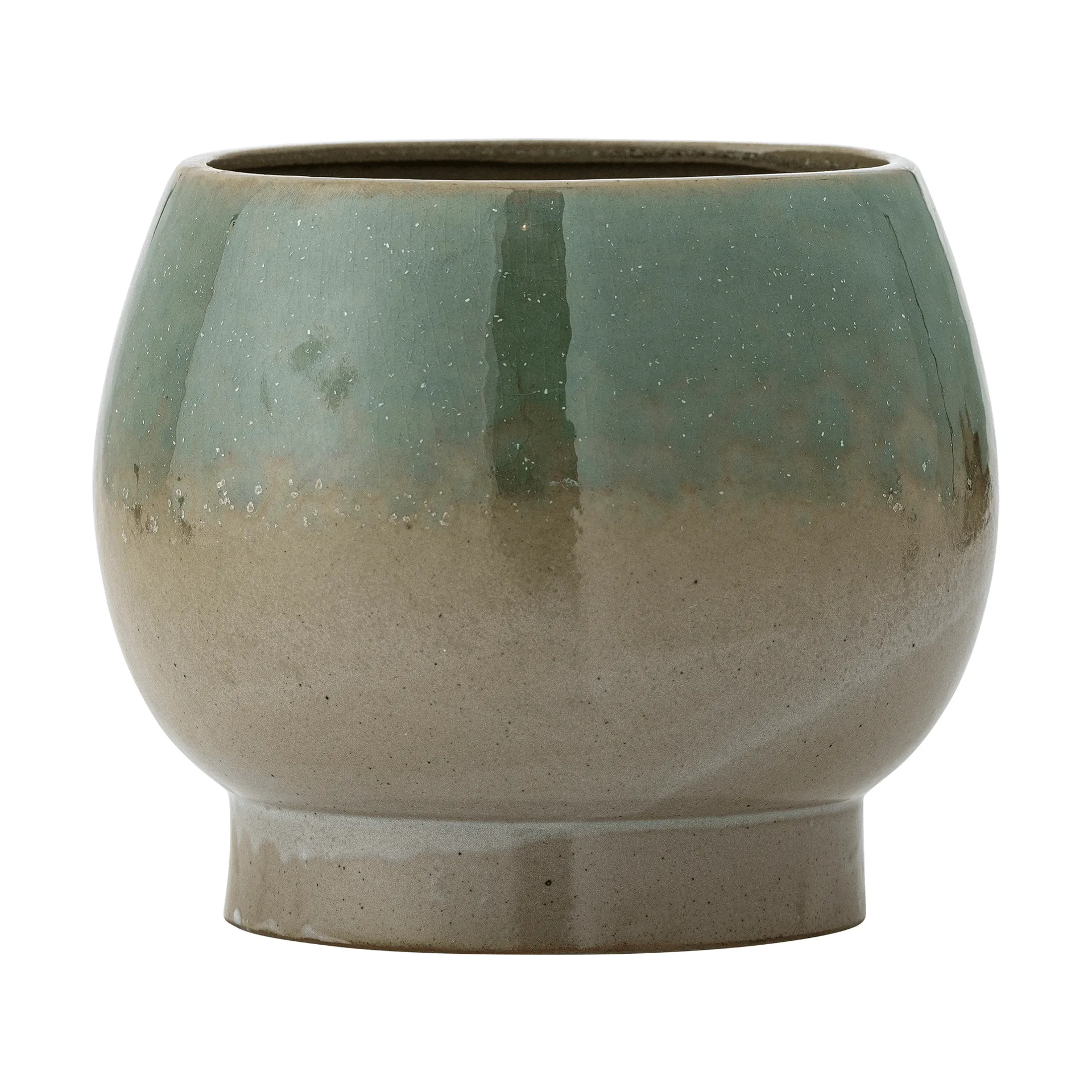 Imke pot with saucer, Green, 18.5x17.5 cm Bloomingville