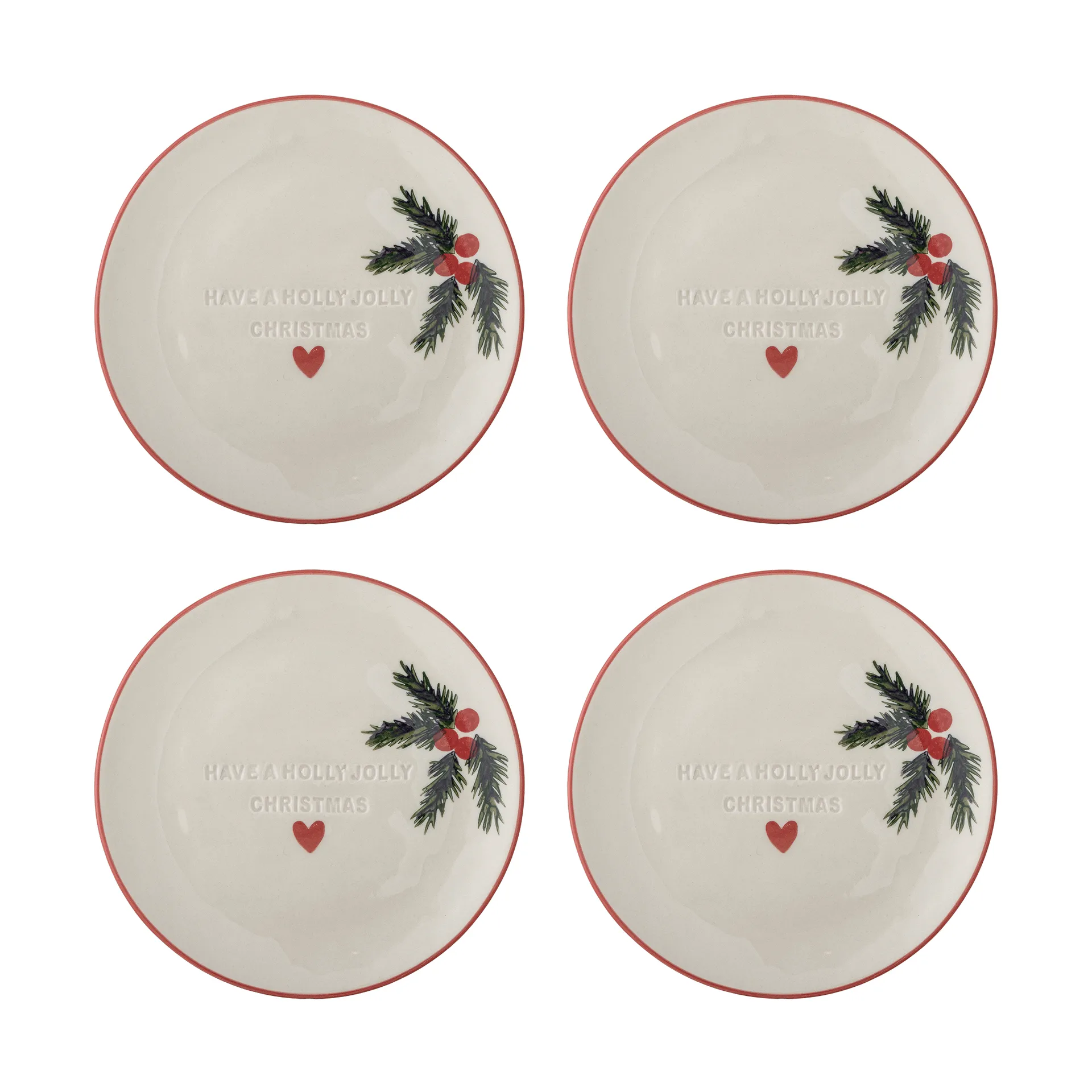 Jovida side plate, Nature, 4 pieces, Ø16 cm Bloomingville