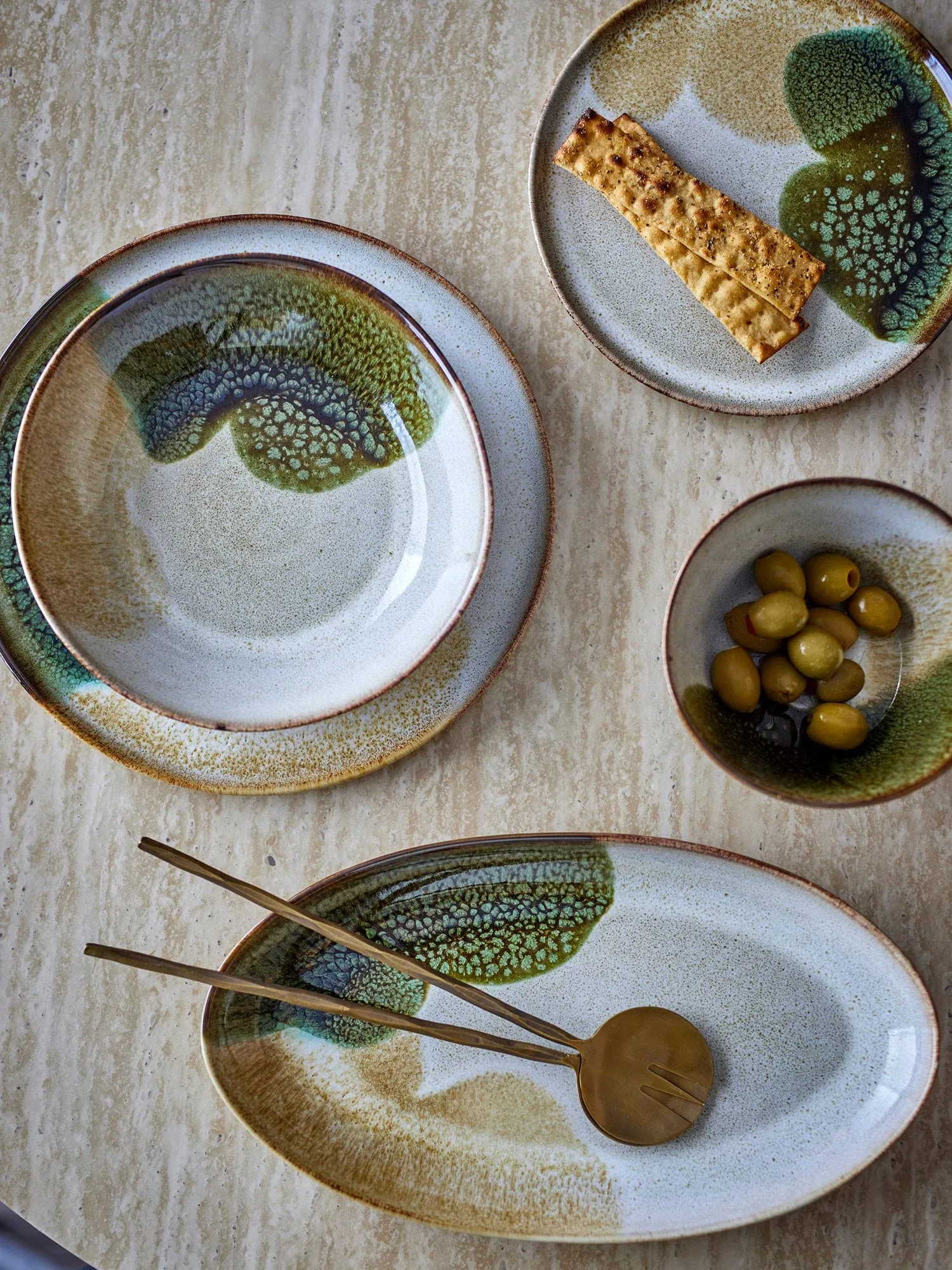 Jules serving platter, Green, 33.5x18.5 cm Bloomingville