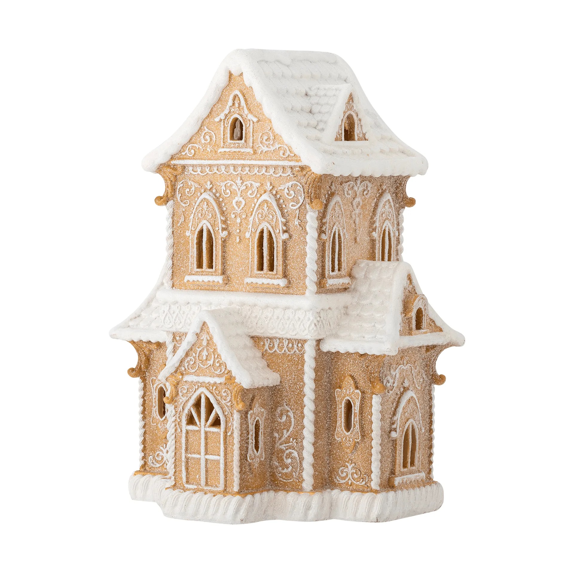 Kevin decorative house with light, Brown, 37 cm Bloomingville