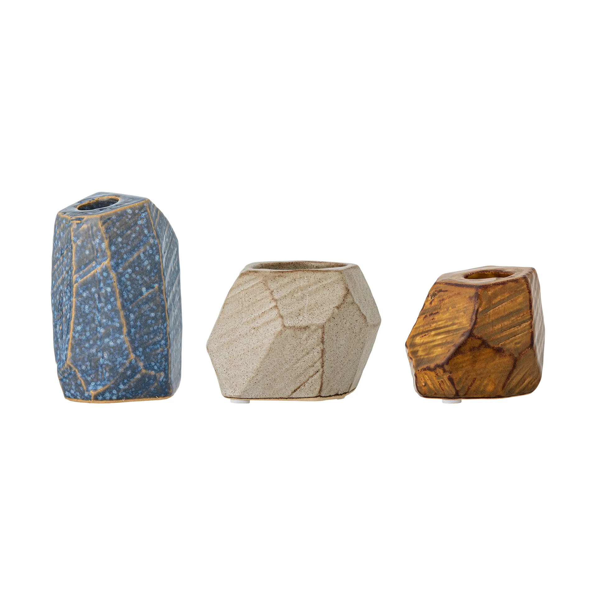 Kimber votive & candleholder 3-piece, Blue Bloomingville