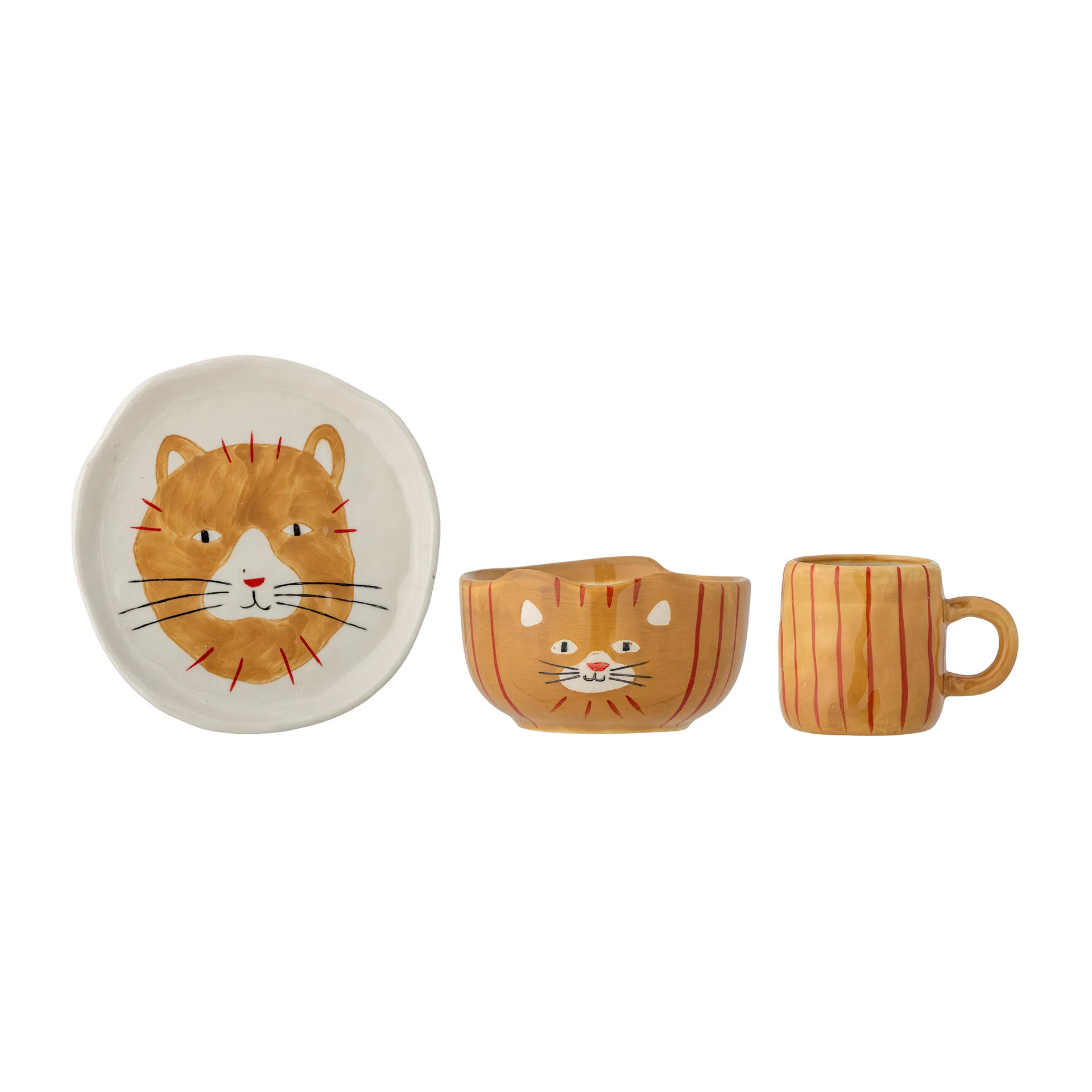 Kittie children's dinnerware stoneware 3 pieces, Cat Bloomingville