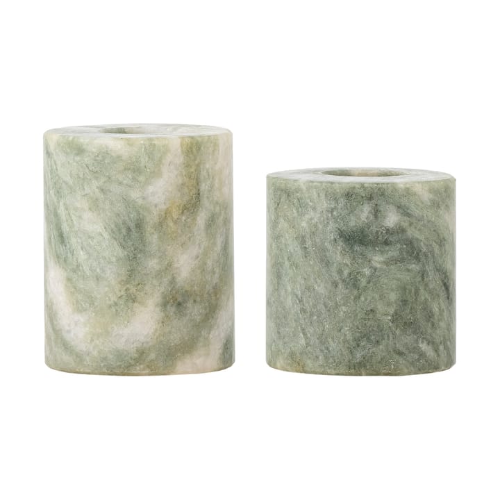 Kokoro candle holder 2 parts - Green marble - Bloomingville