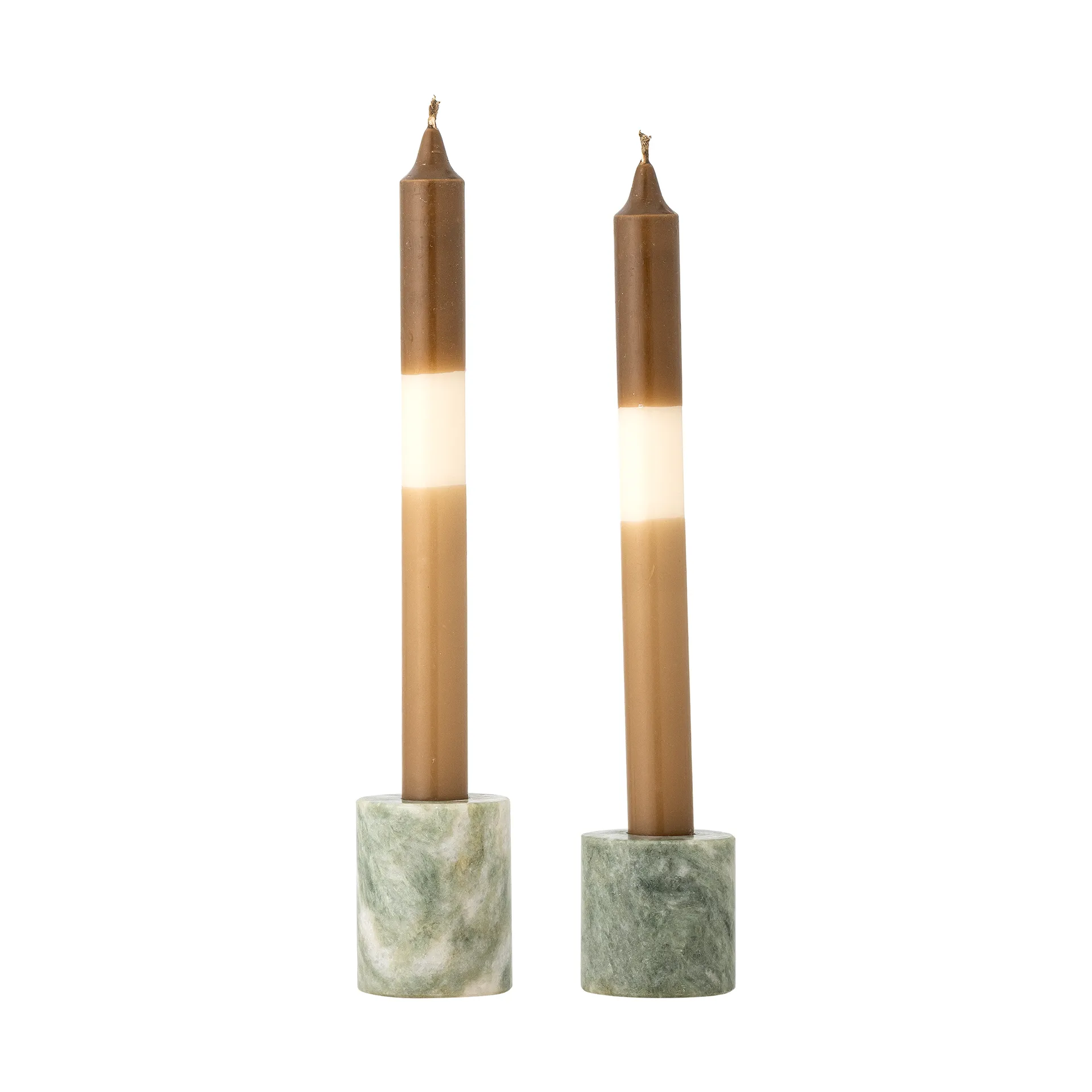 Kokoro candle holder 2 parts, Green marble Bloomingville