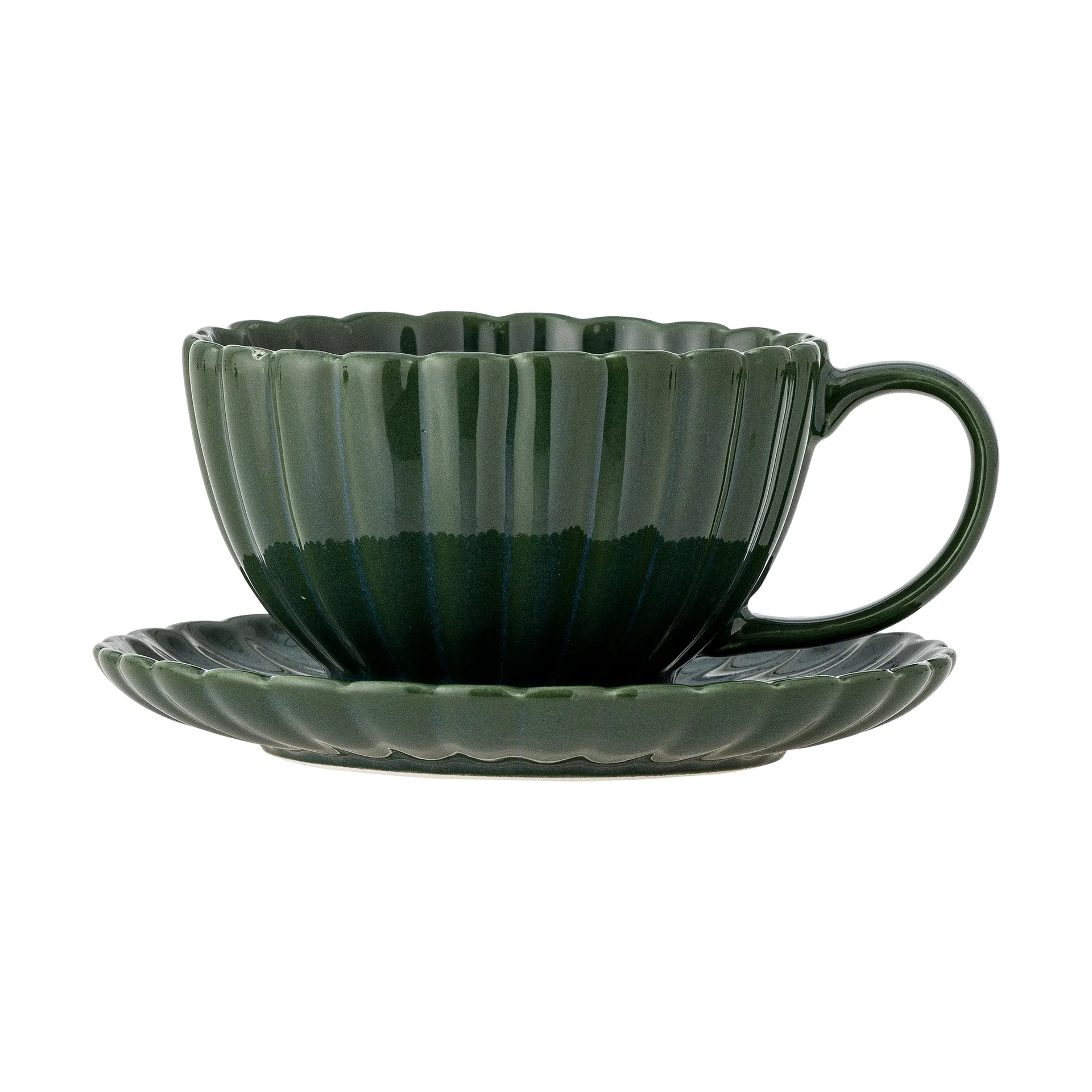 Latina cup 22 cl with saucer, Green Bloomingville