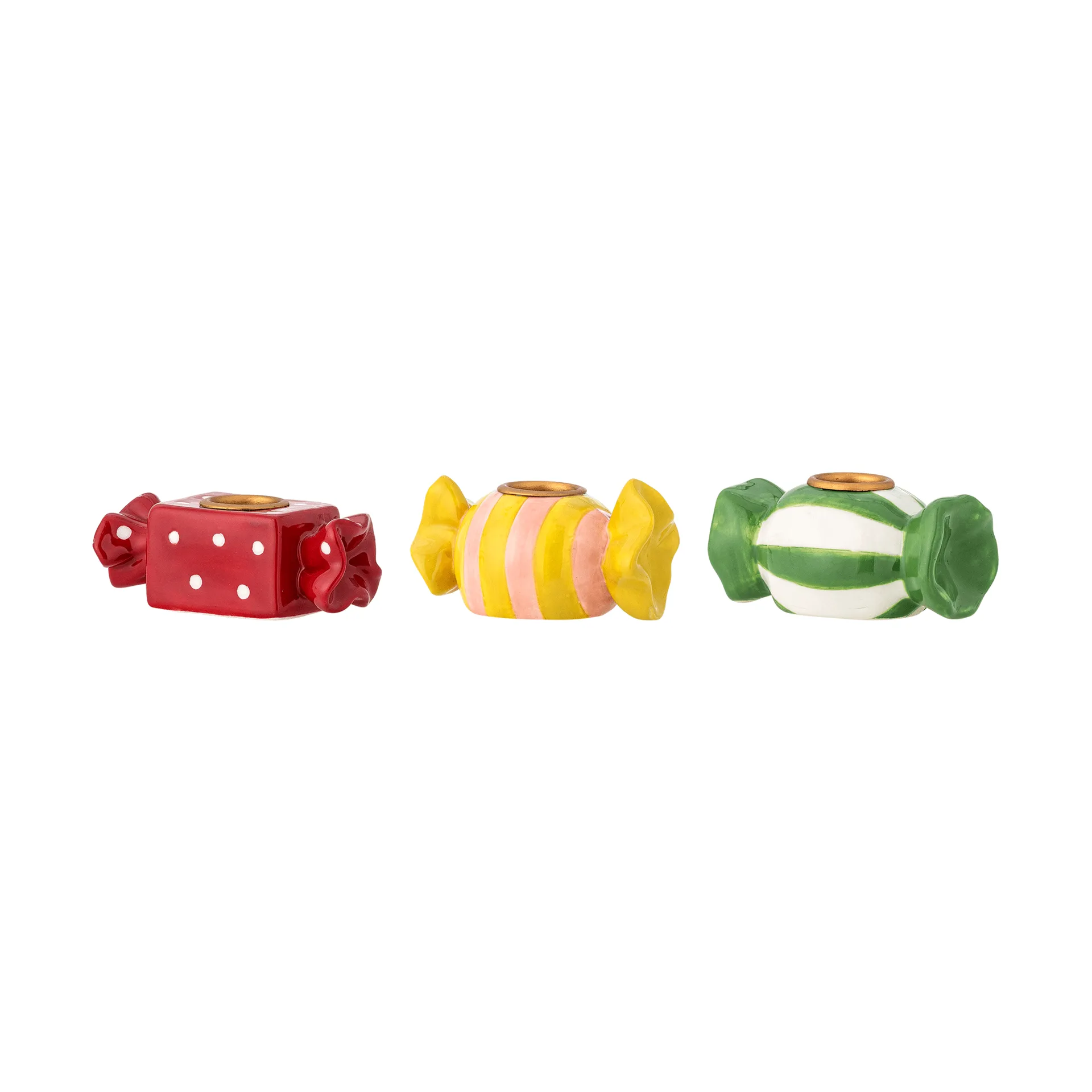 Leiano candleholder, Yellow-red-green, 3 pieces, 10 cm Bloomingville