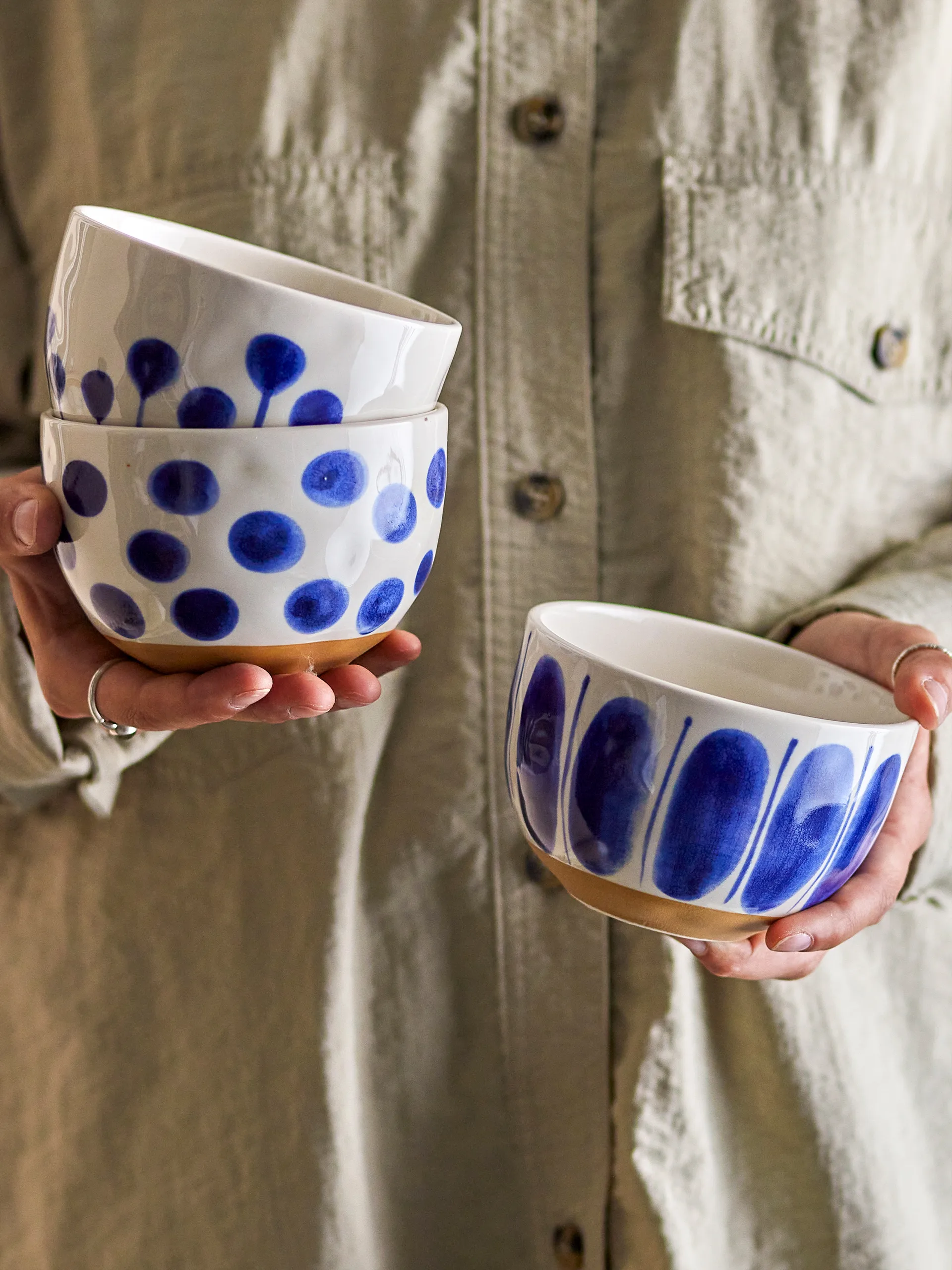 Linora bowl 58 cl 3 pieces, Blue Bloomingville