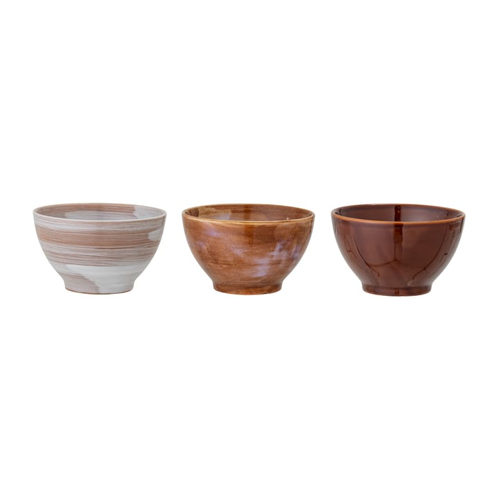 Lotus bowl Ø13.5 cm 3 pieces, Brown Bloomingville