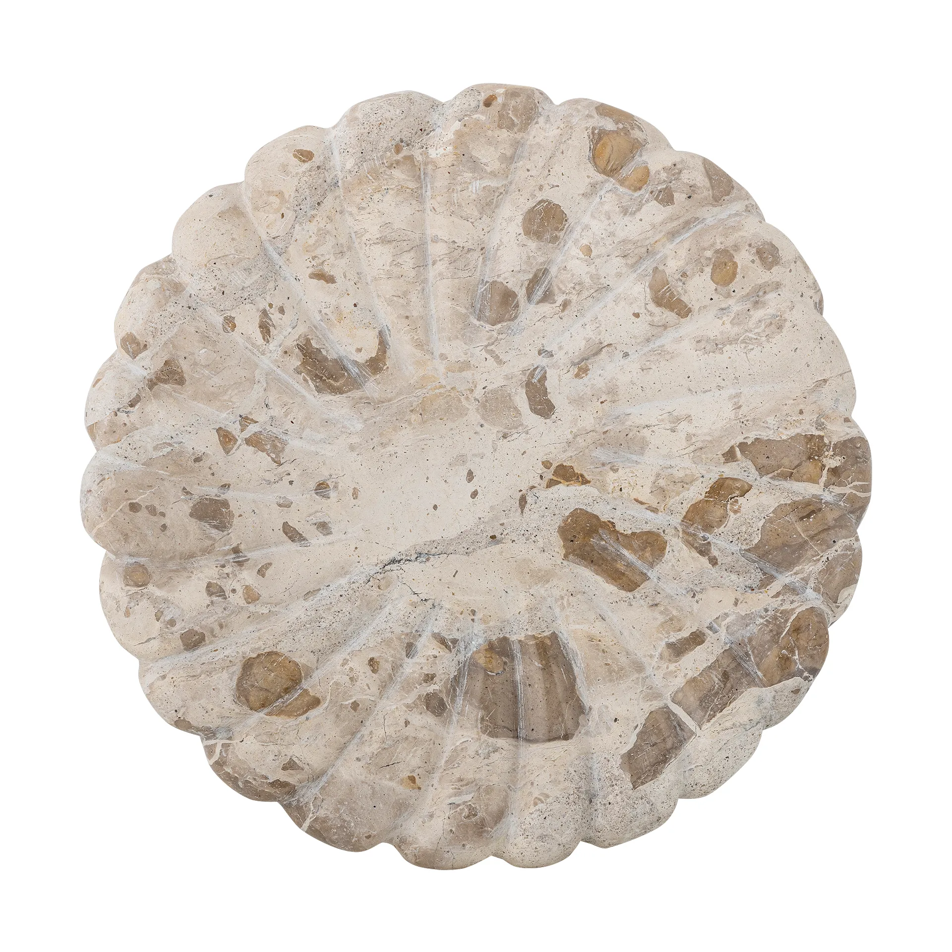 Marlie marble tray Ø22.5 cm, Natural Bloomingville