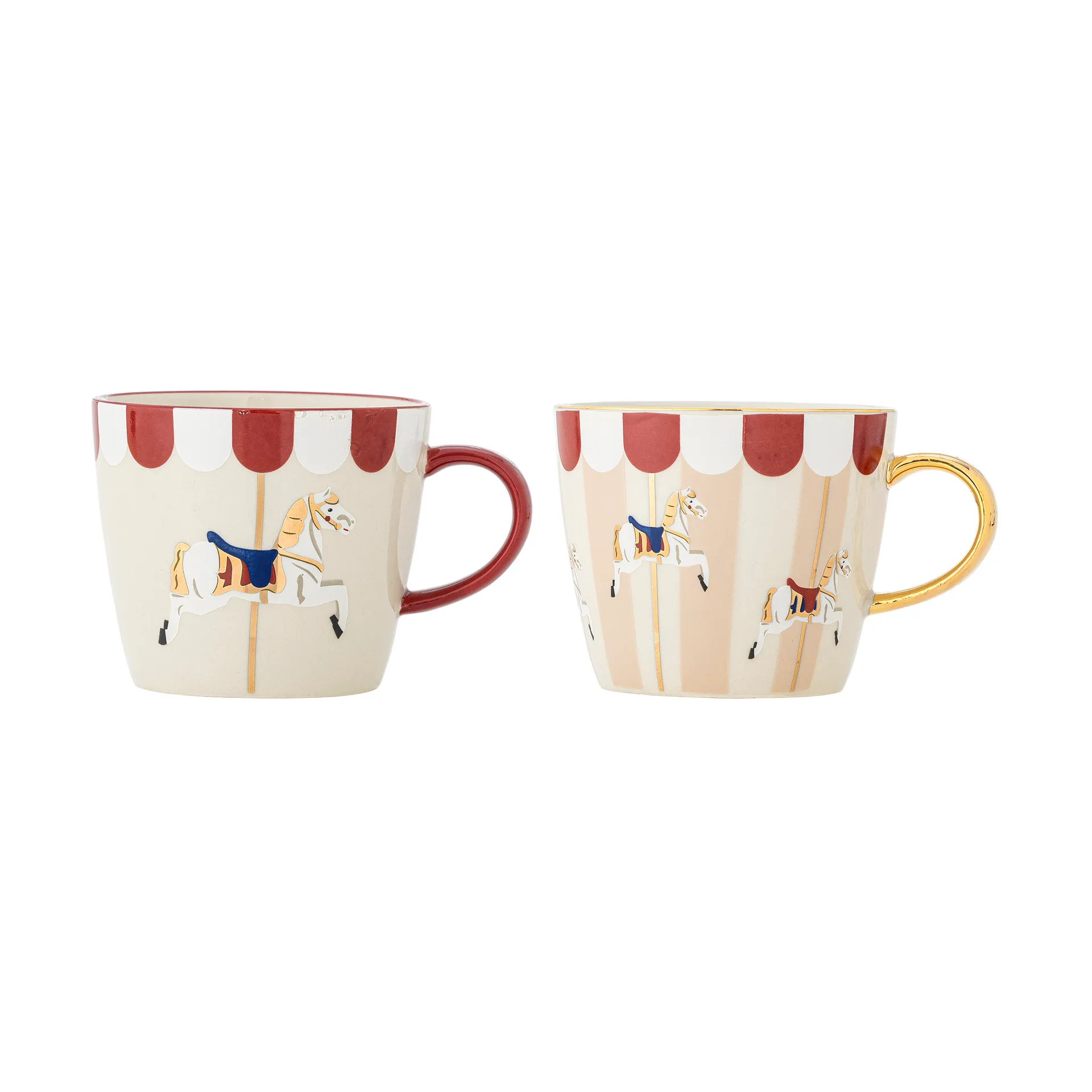 Merry-go-round cup 30 cl 2 pieces, Red-white Bloomingville