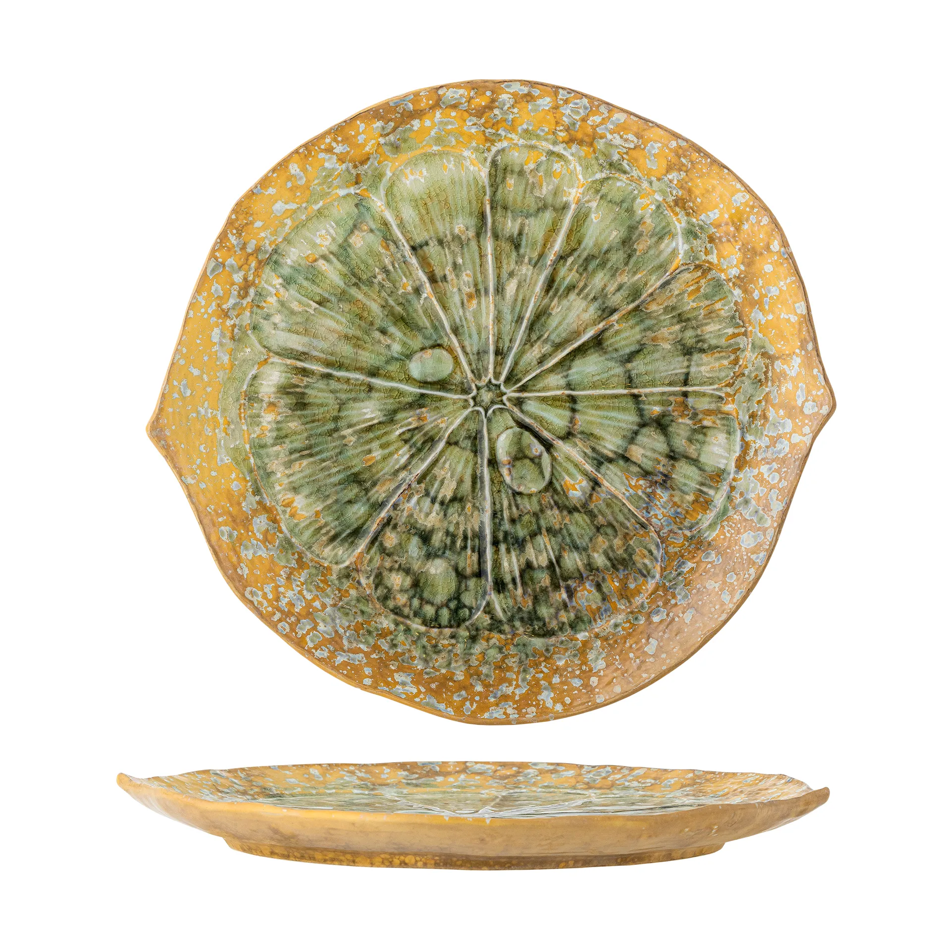 Milani serving platter Ø30 cm, Green Bloomingville