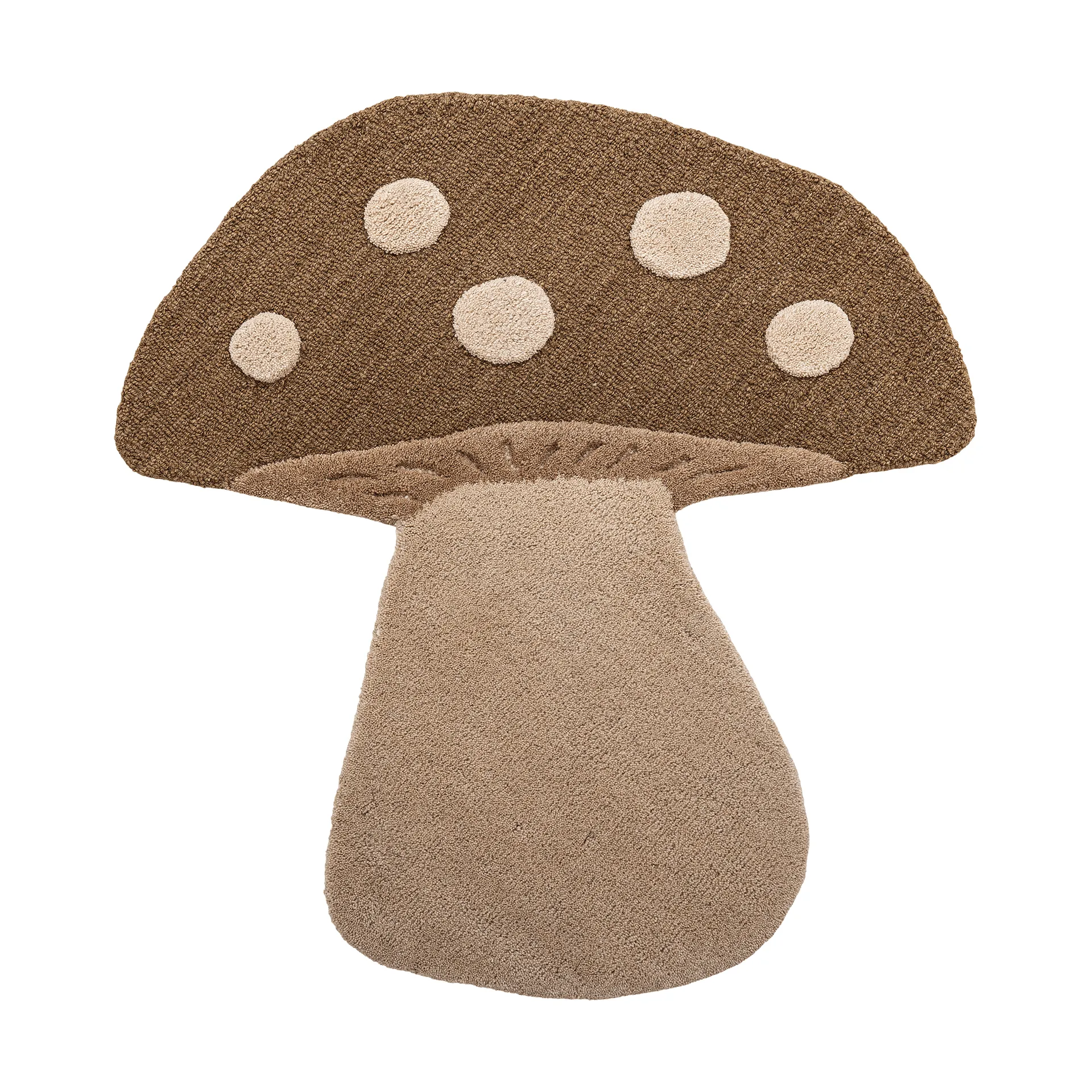 Mushroom rug, Brown, wool Bloomingville