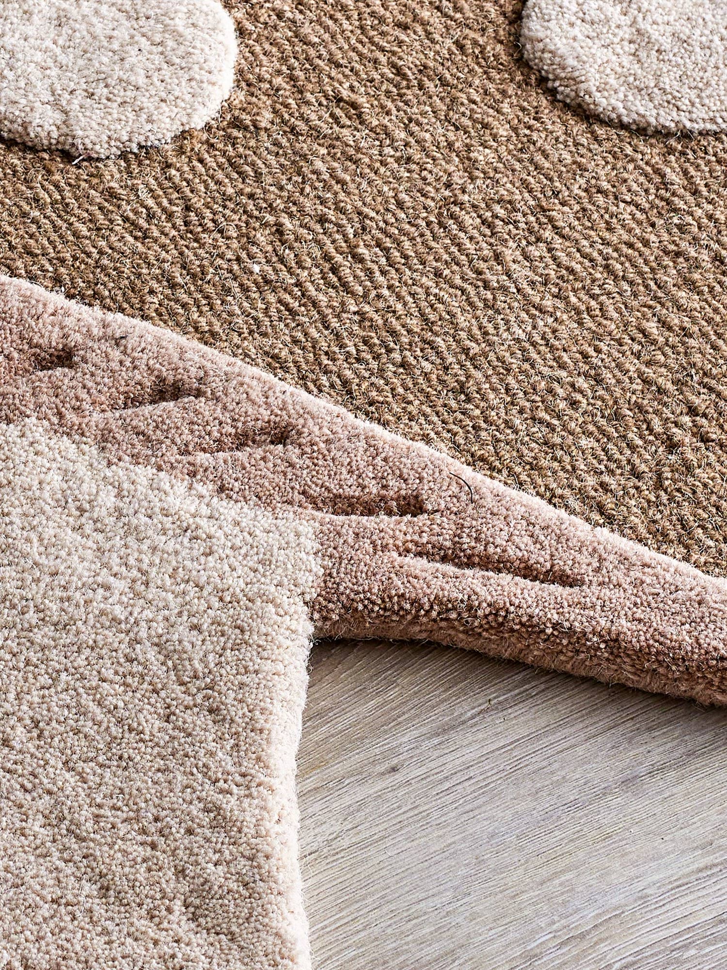 Mushroom rug, Brown, wool Bloomingville