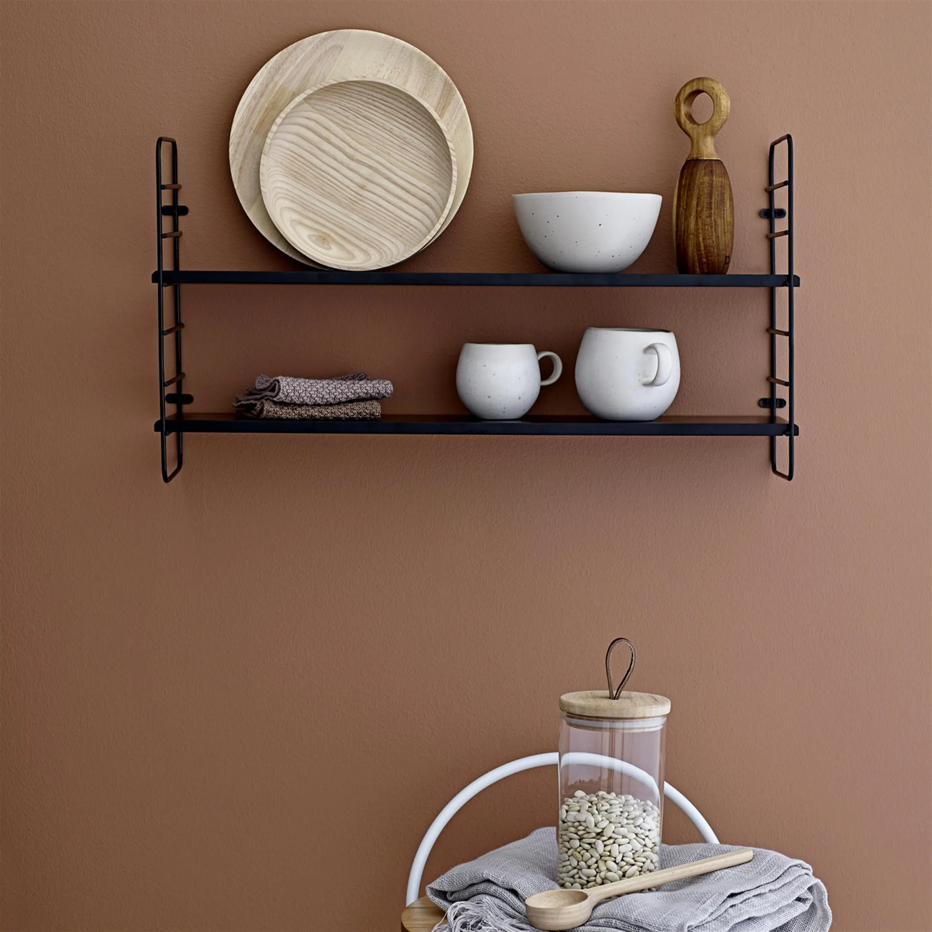 North wall shelf, black Bloomingville