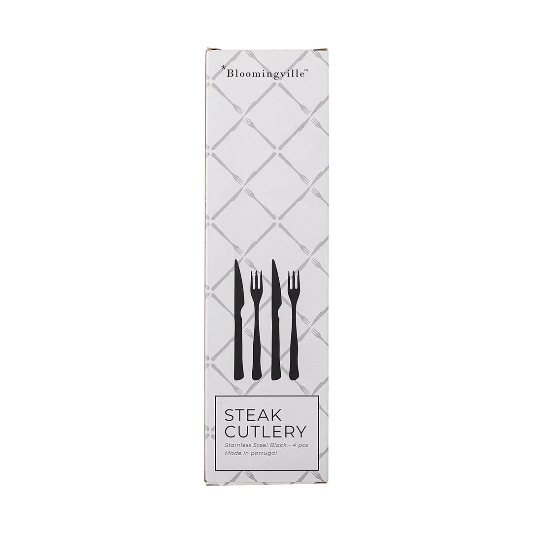 Ollin Steak Cutlery 4 Pieces, Black Bloomingville