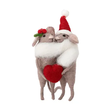 Peo Christmas tree decorations wool 2 pieces - Brown-red, 17 cm - Bloomingville