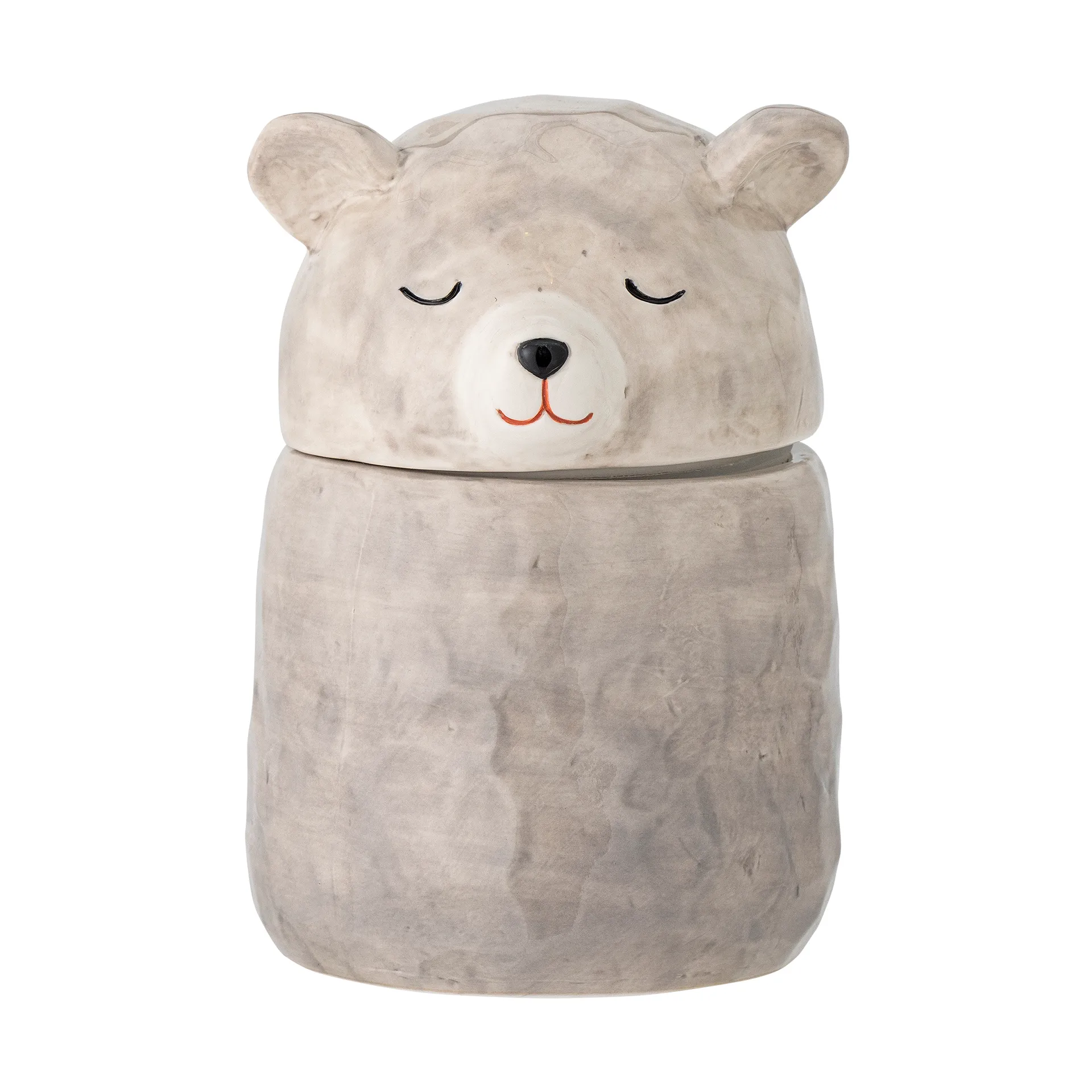 Puk jar with lid Ø10 cm, Grey Bloomingville