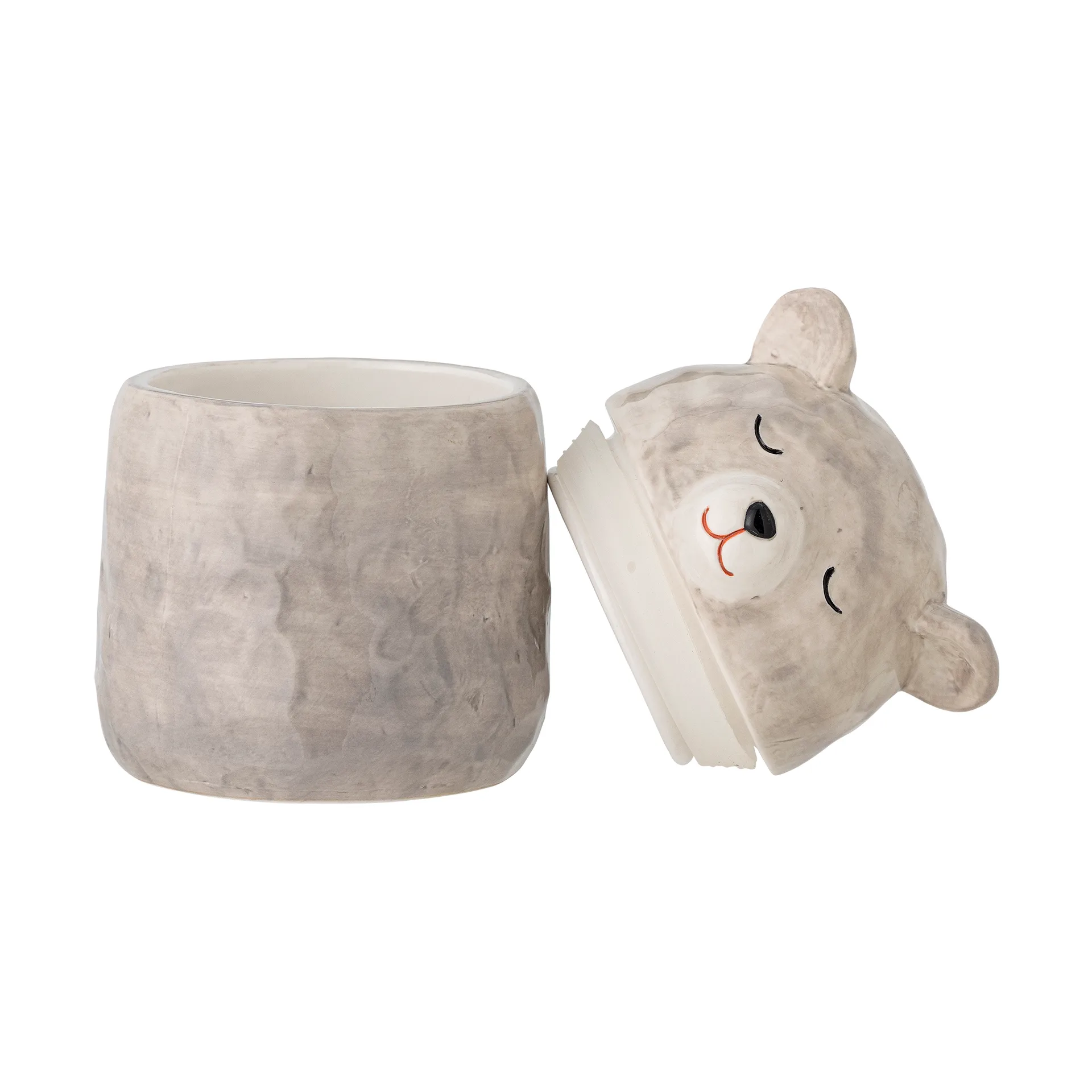 Puk jar with lid Ø10 cm, Grey Bloomingville