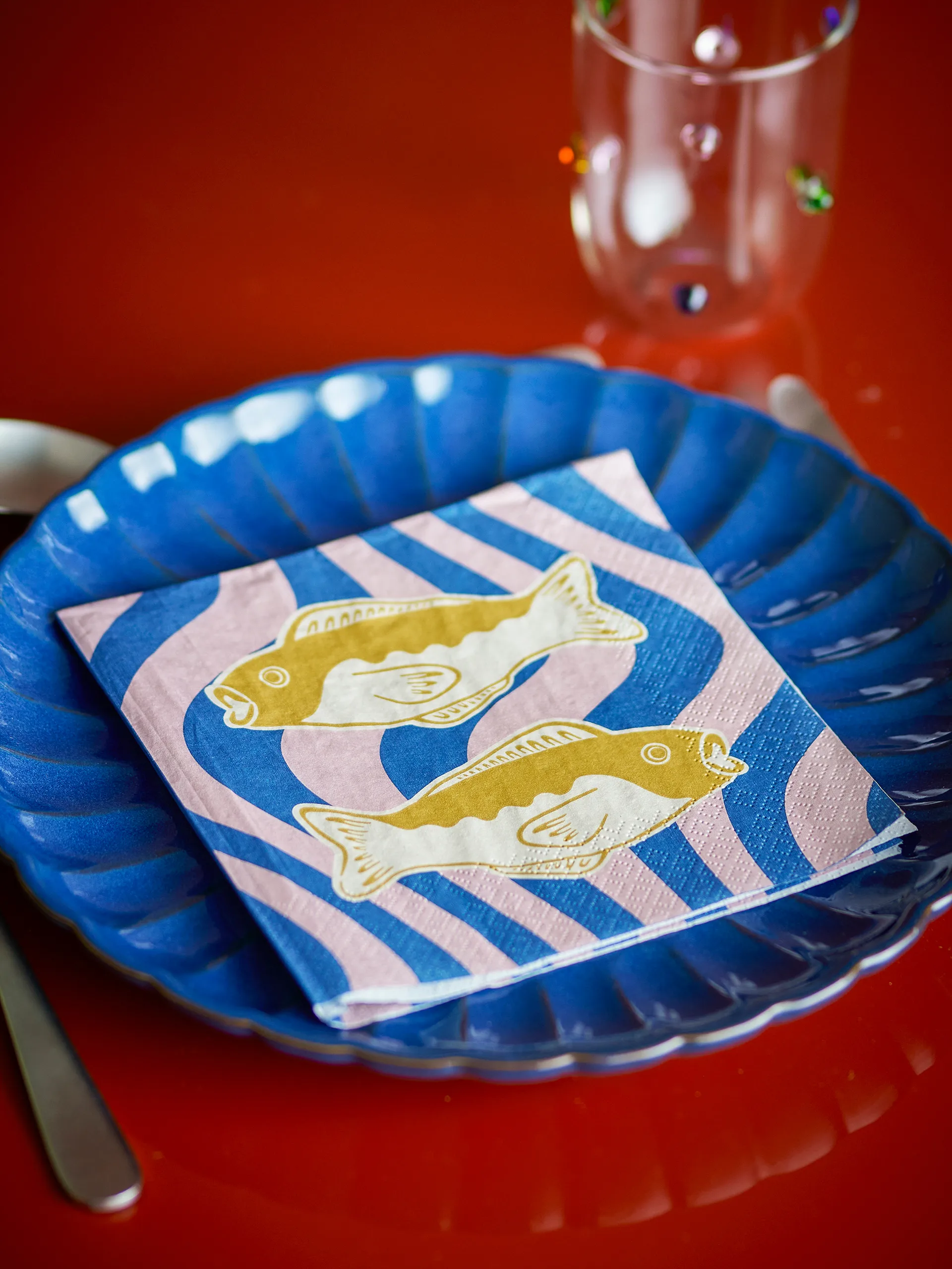 Remy paper napkin 20-pack, Blue Bloomingville