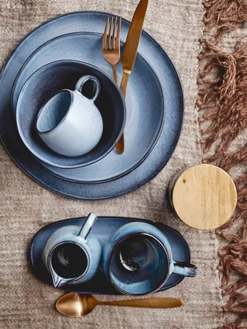 Sandrine breakfast set 12 pieces - Blue - Bloomingville