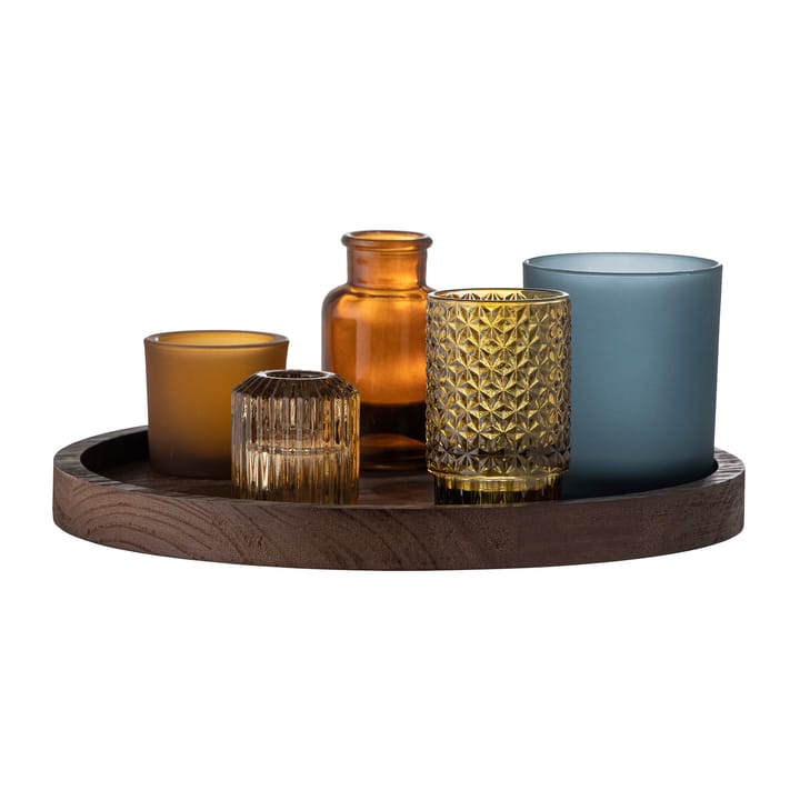 Sanga tray with lantern 5 pieces, Brown-multi Bloomingville