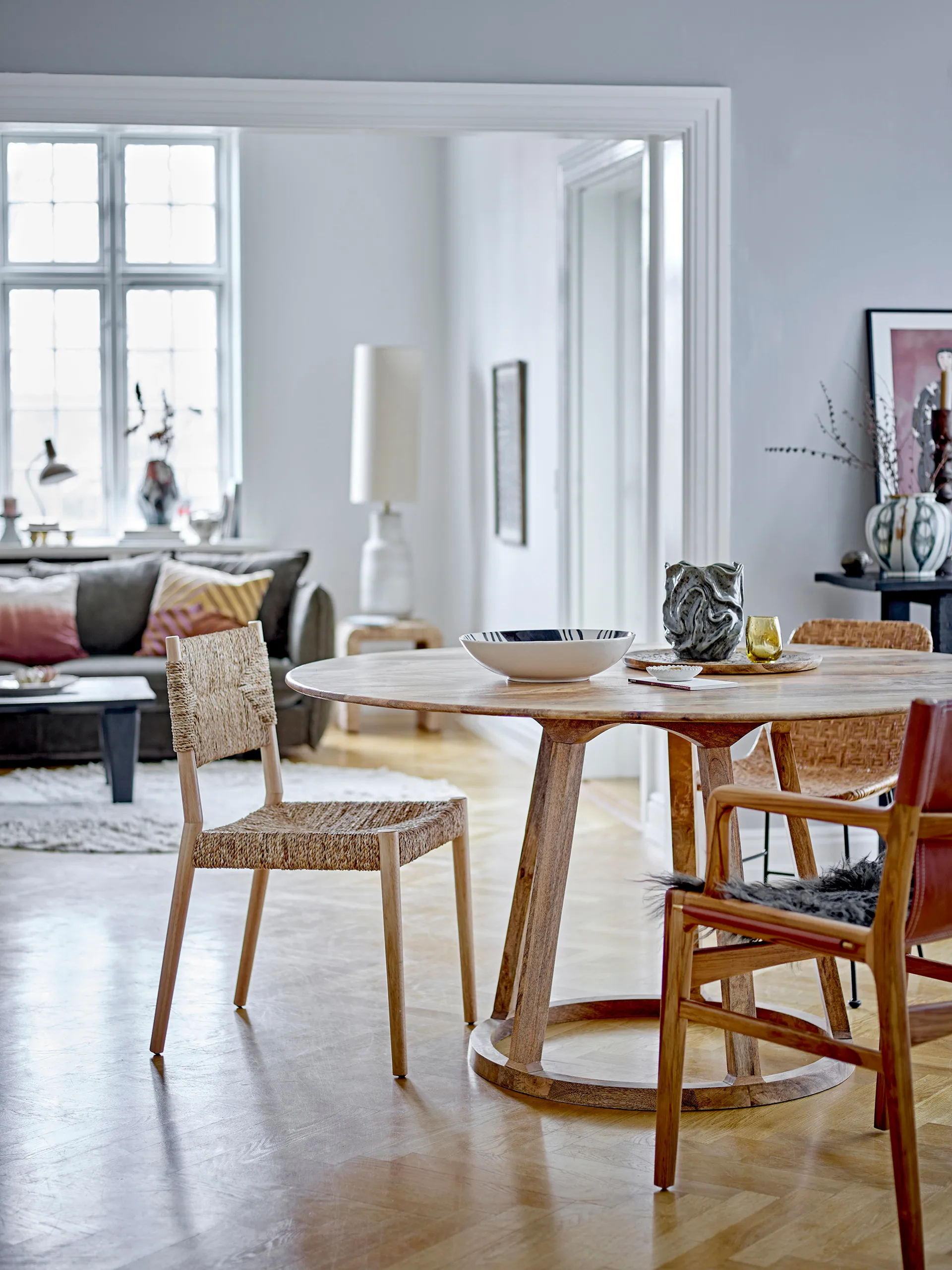 Saran chair woven back and seat, Natural Bloomingville