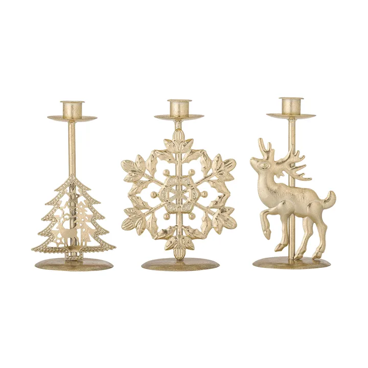 Sauda ljusstake - Gold, 3 pieces, 20 cm - Bloomingville
