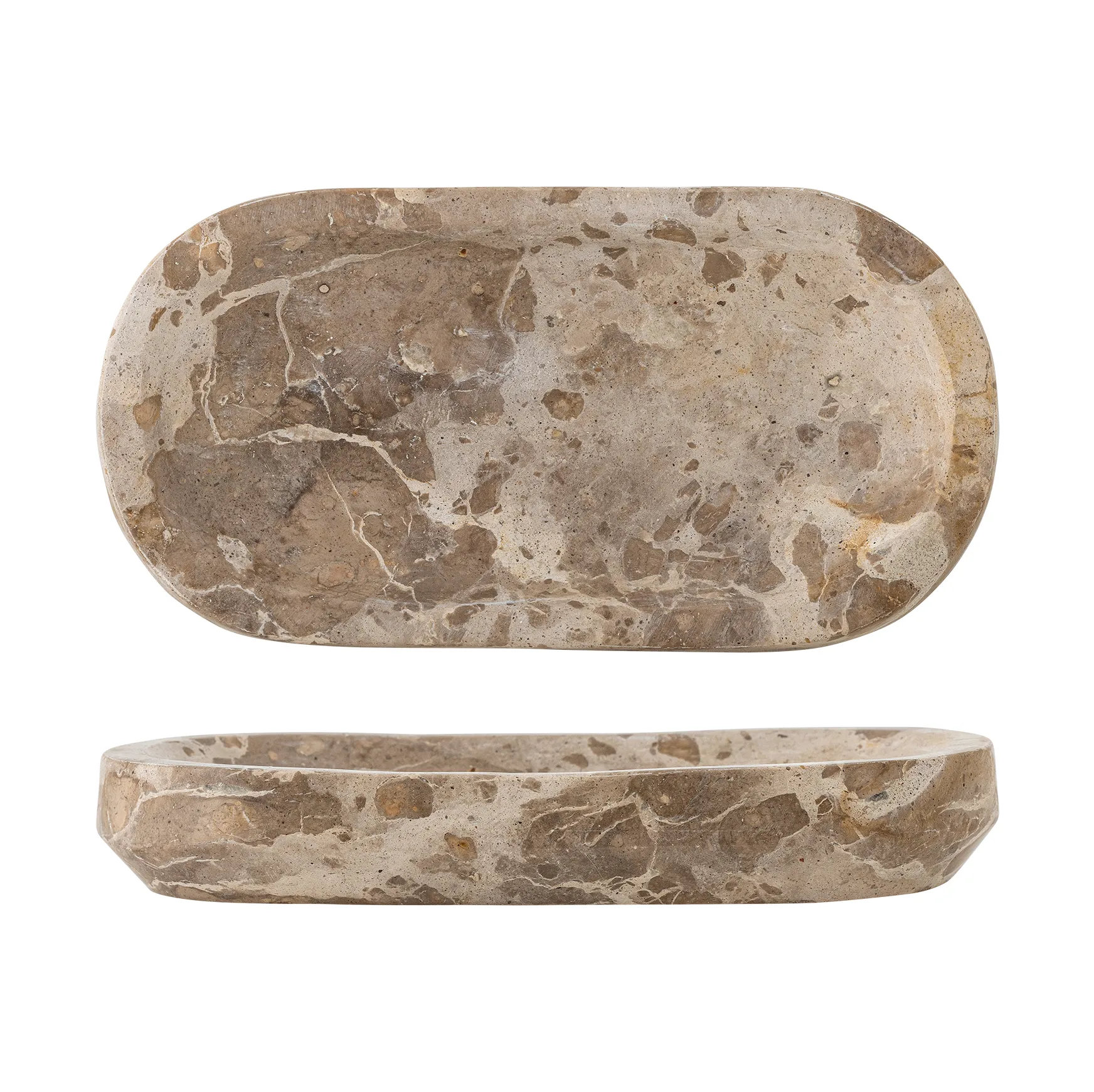 Shao tray marble 24.5x12.5 cm, Natural Bloomingville