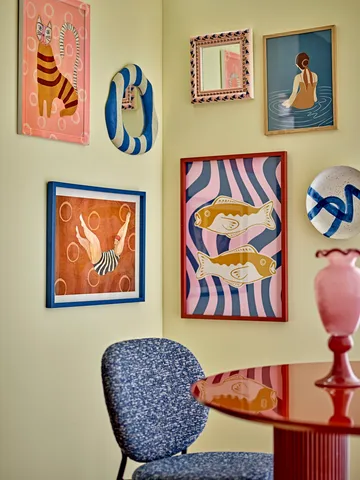 Travis wall mirror 39.5x38.5 cm - Blue - Bloomingville