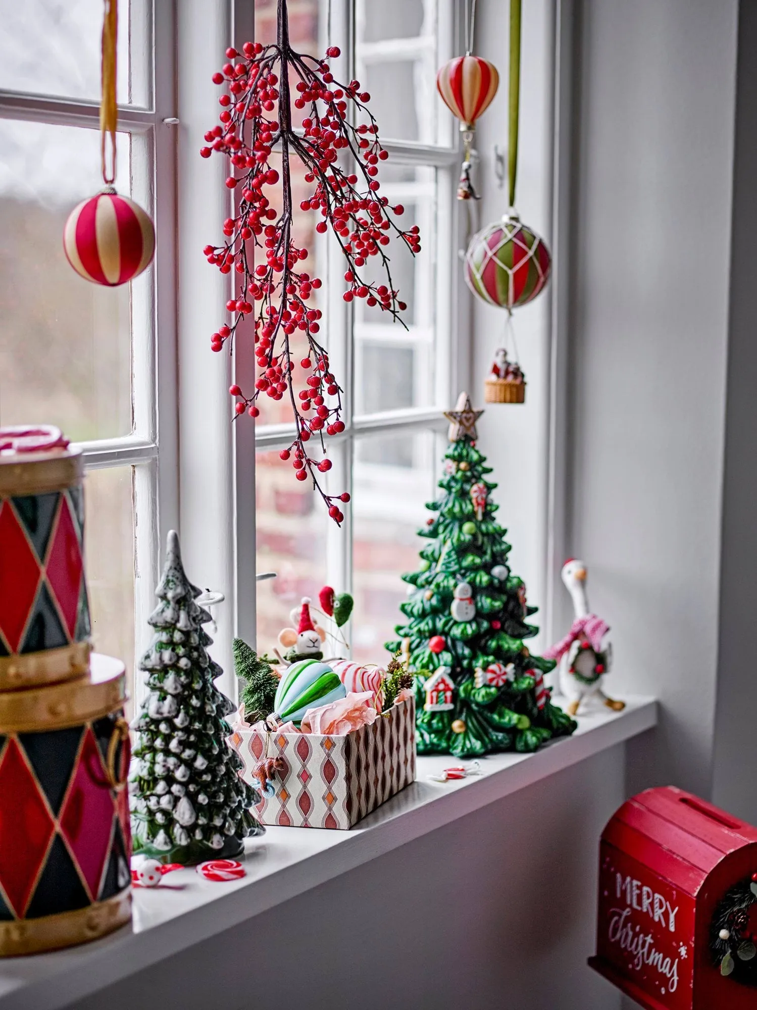 Wynn christmas bauble, Red, 3-pack, Ø8 cm Bloomingville