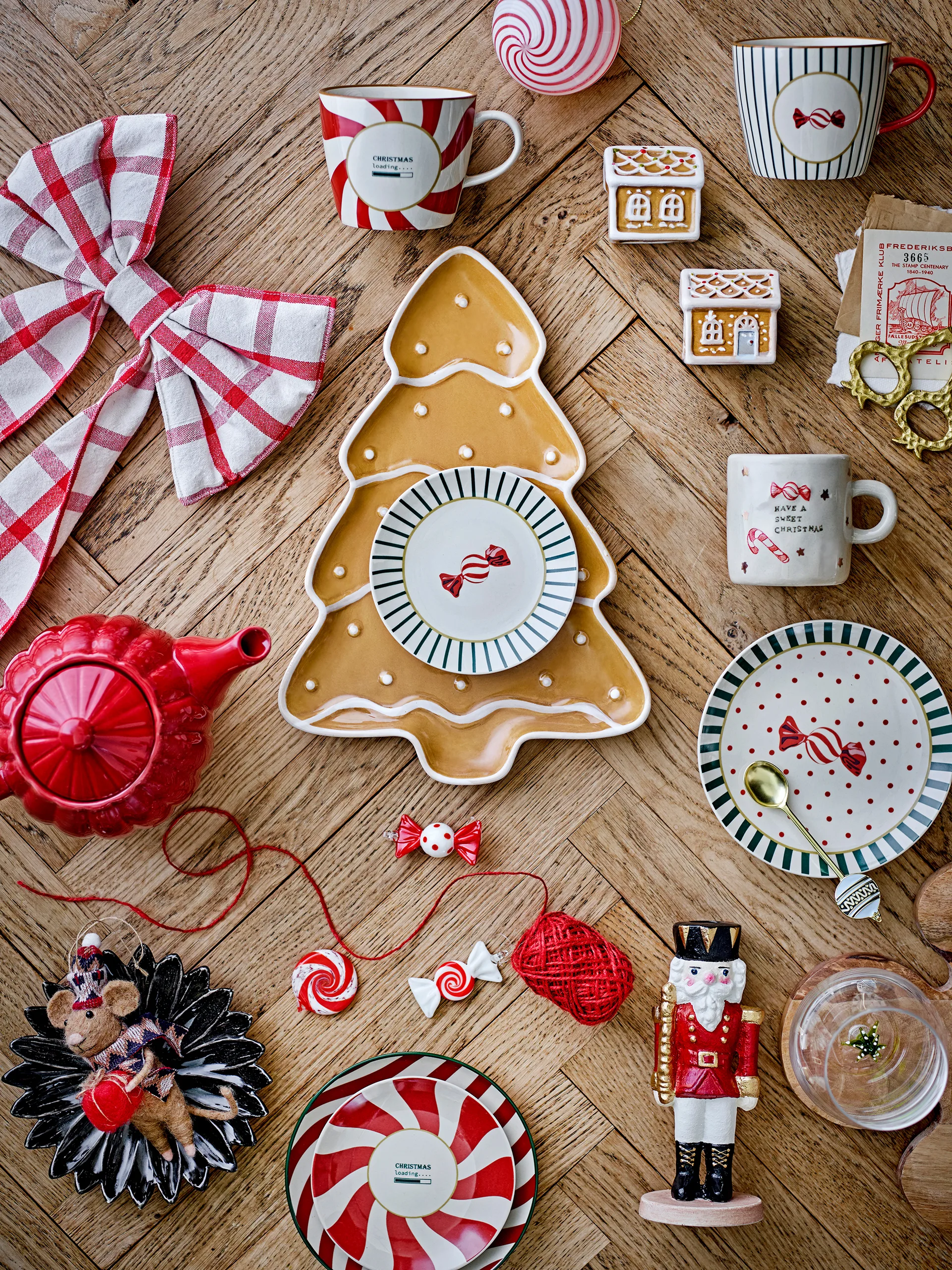 Yule plate Ø16 cm, Natural red Bloomingville