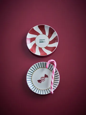Yule side plate - Red-green, 2 pieces, Ø12.5 cm - Bloomingville