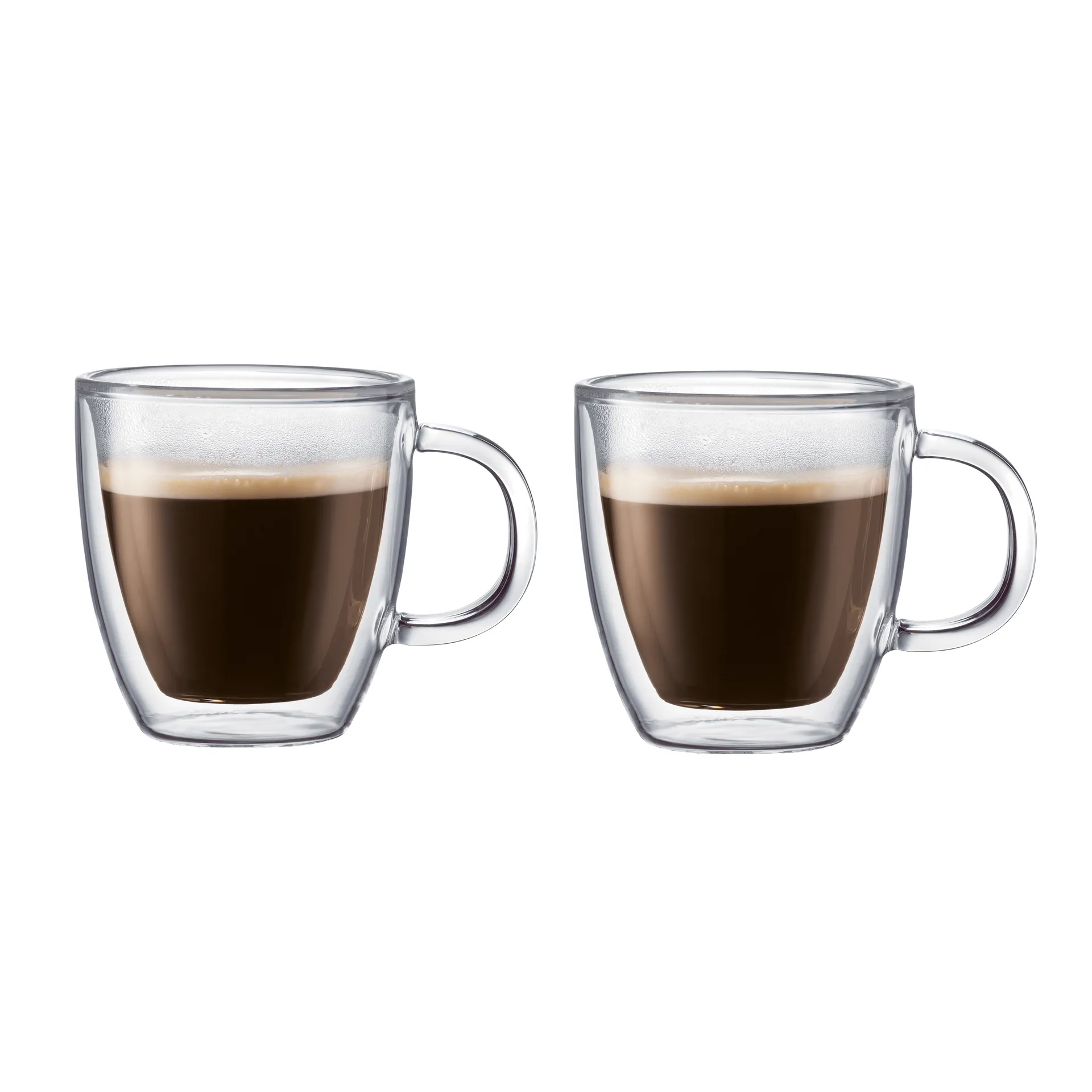 Bistro double wall glass with handle 2-pack, 0.15 l Bodum