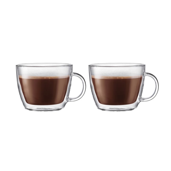 Bistro double walled latte cup with handle 45 cl, 2-pack Bodum