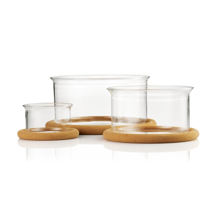 Hot Pot bowl set with cork lid 3-pack, Glas Bodum