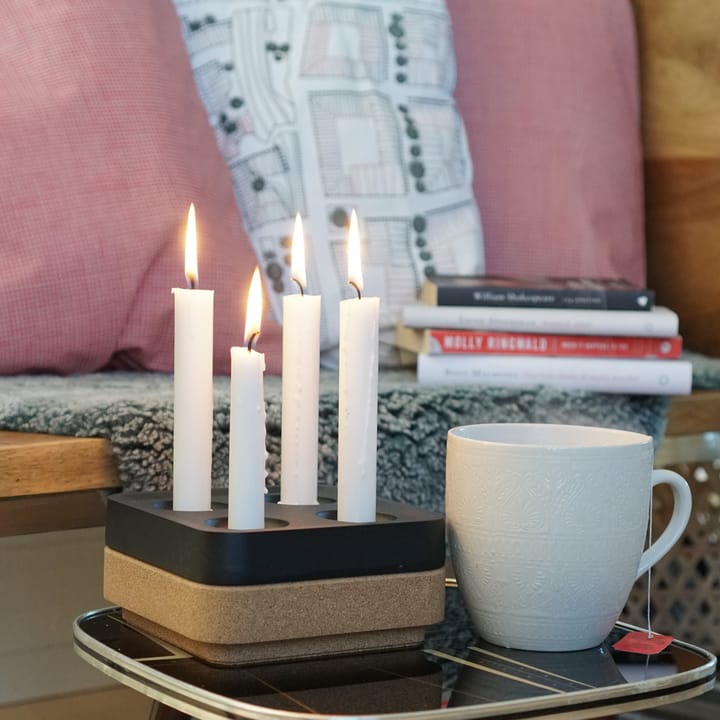 Cork bowl for four candles 16x16 cm, Brown Born In Sweden