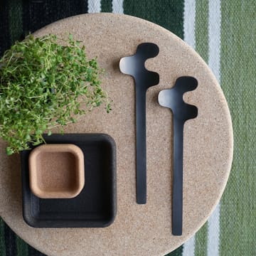 Leaf salad servers - Brushed Black - Born In Sweden