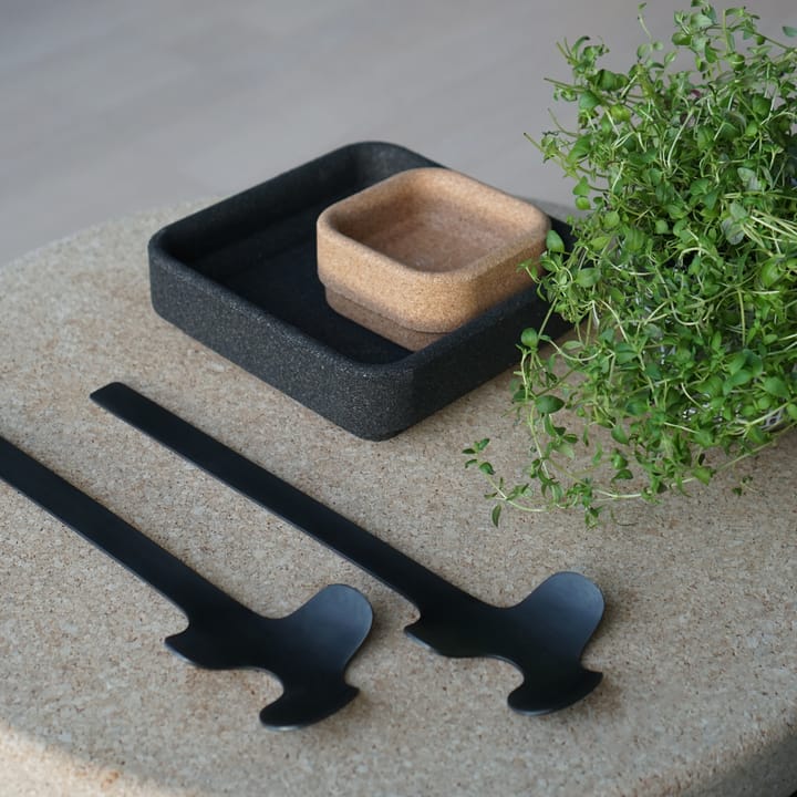 Leaf salad servers, Brushed Black Born In Sweden