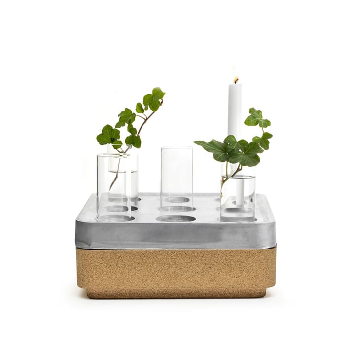 Stumpastaken Small gift set, Aluminum. Cork bowl nature. 4-pack vases. matches Born In Sweden